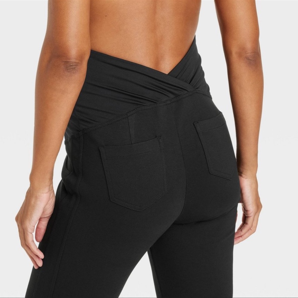 Over the belly ponte skinny maternity pants black size XS - Picture 3 of 5